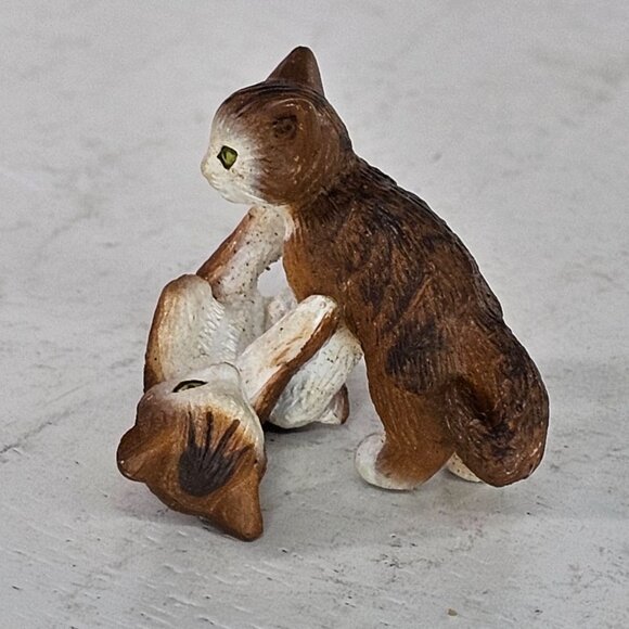 Papo 2005 Kittens Cats Playing Collectible Figurine Miniature Tabby Cat Plastic - Picture 2 of 8
